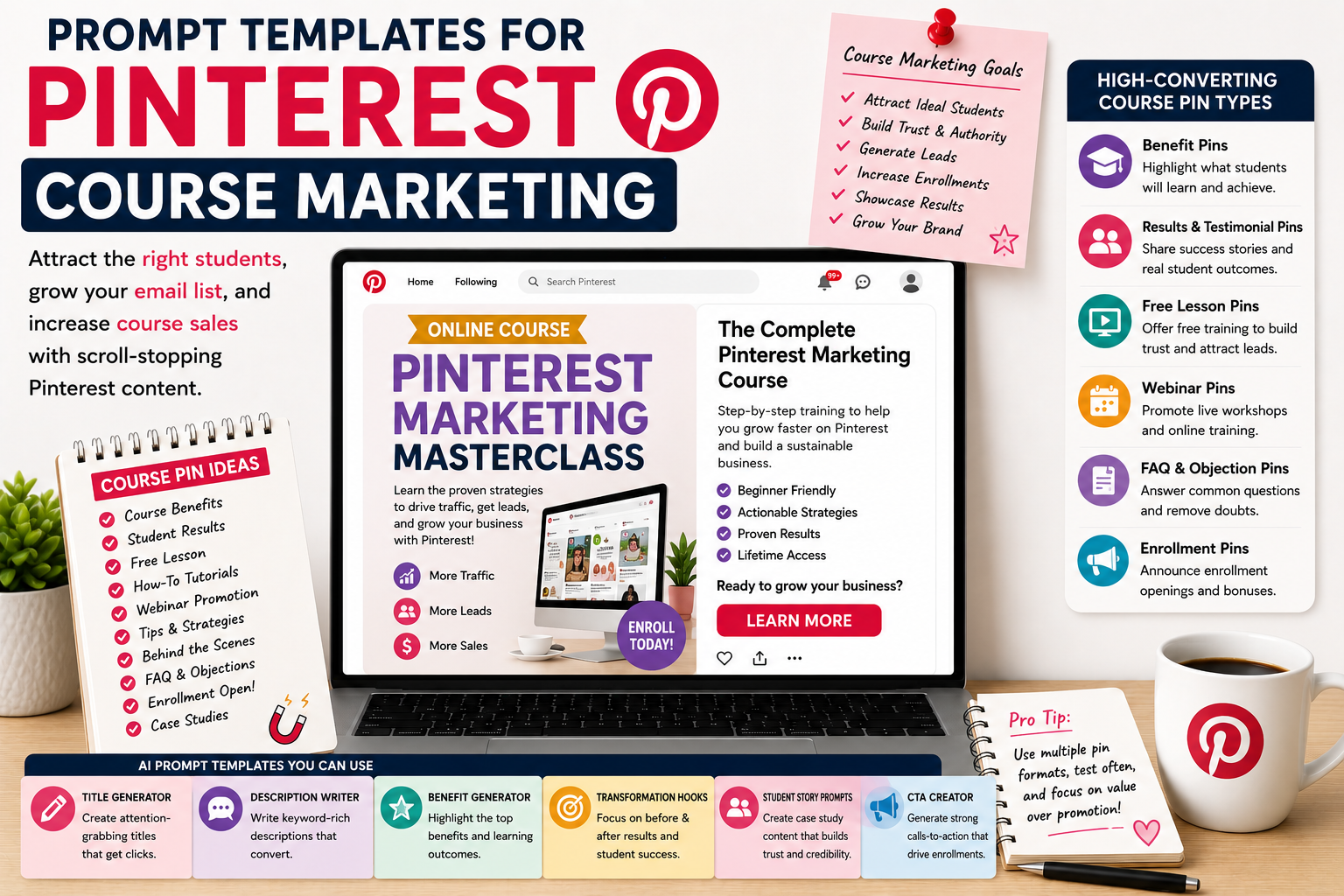 Prompt Templates for Pinterest Course Marketing