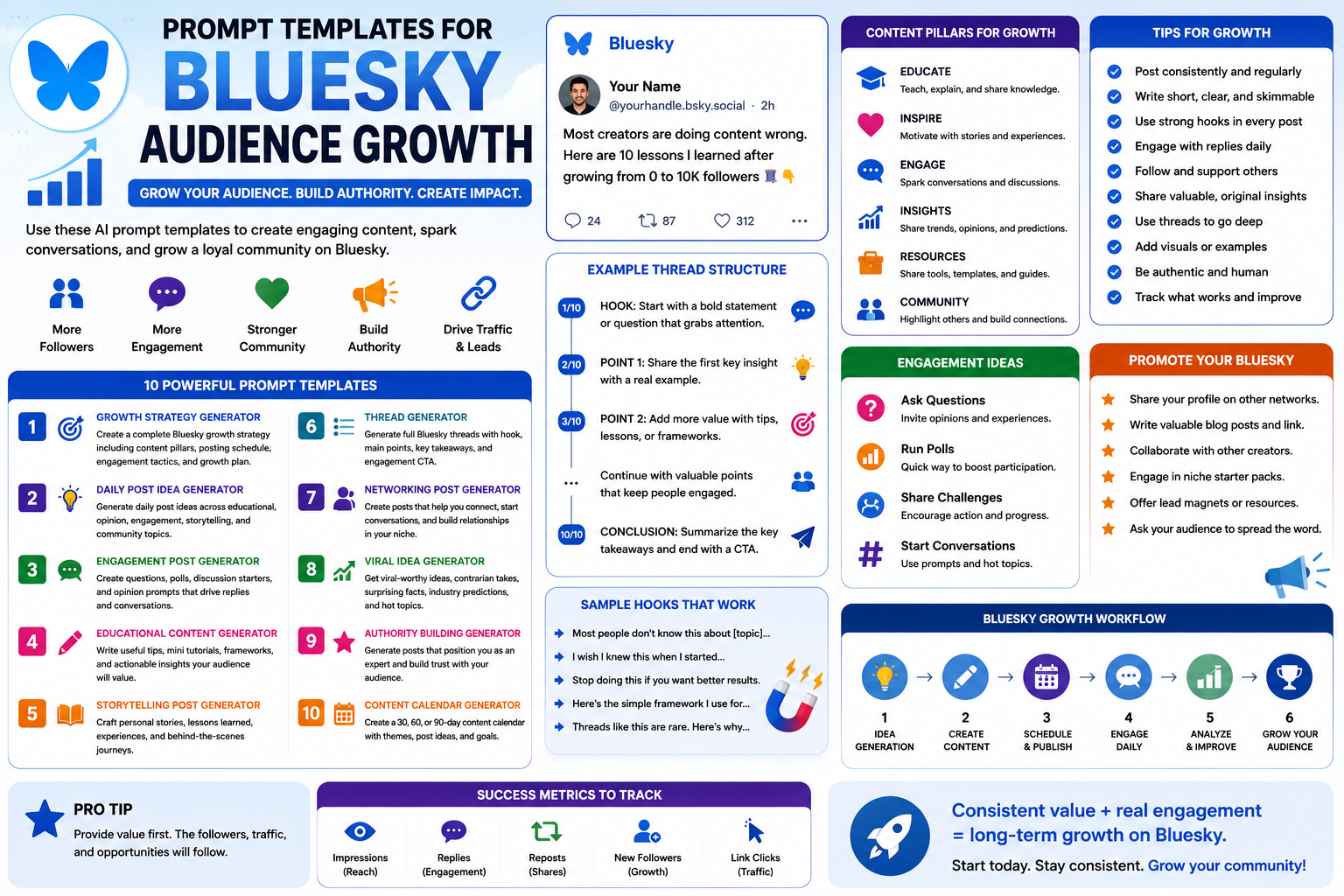 Prompt Templates for Bluesky Audience Growth